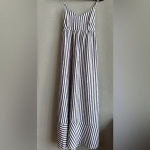 Antibes Blanc | 100% Linen Maxi Dress | Blue & White Striped Dress